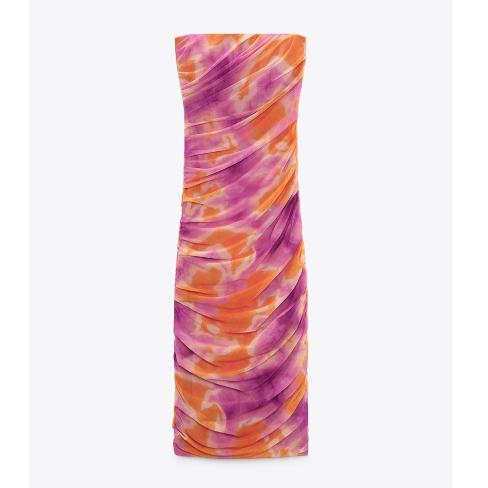 Zara PRINT DRESS WITH TULLE - Picture 8 of 16